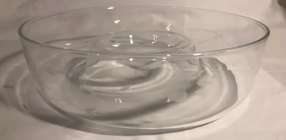 Princess House Heritage Crystal Glass Chip and Dip Large Bowl Dish 11 1/4”no Box